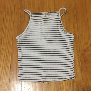 Black and white stripped halter top